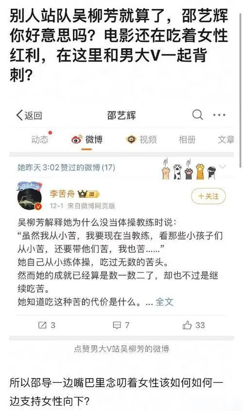 【存档】邵艺辉给吴柳芳点赞导致被微博豆瓣“女权”攻击退网事件-银河百科全书